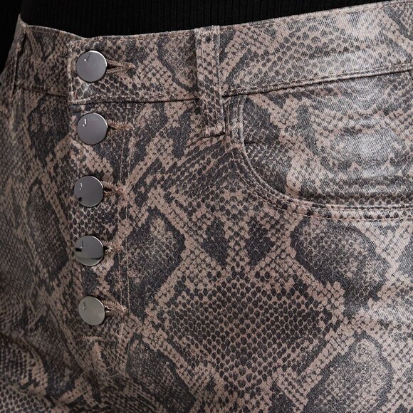 NWT J Brand brown & black snakeskin boa high rise cropped skinny coated jeans - Picture 11 of 15